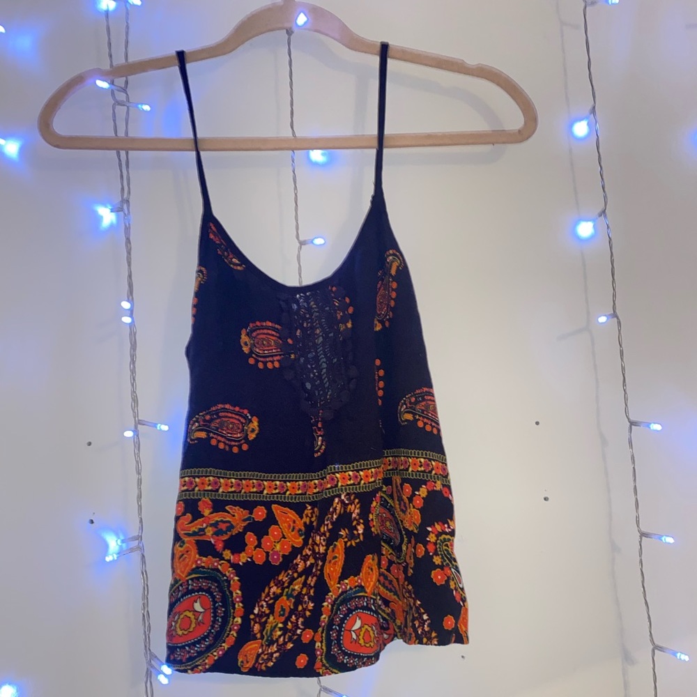 Orange & Black Tank Top